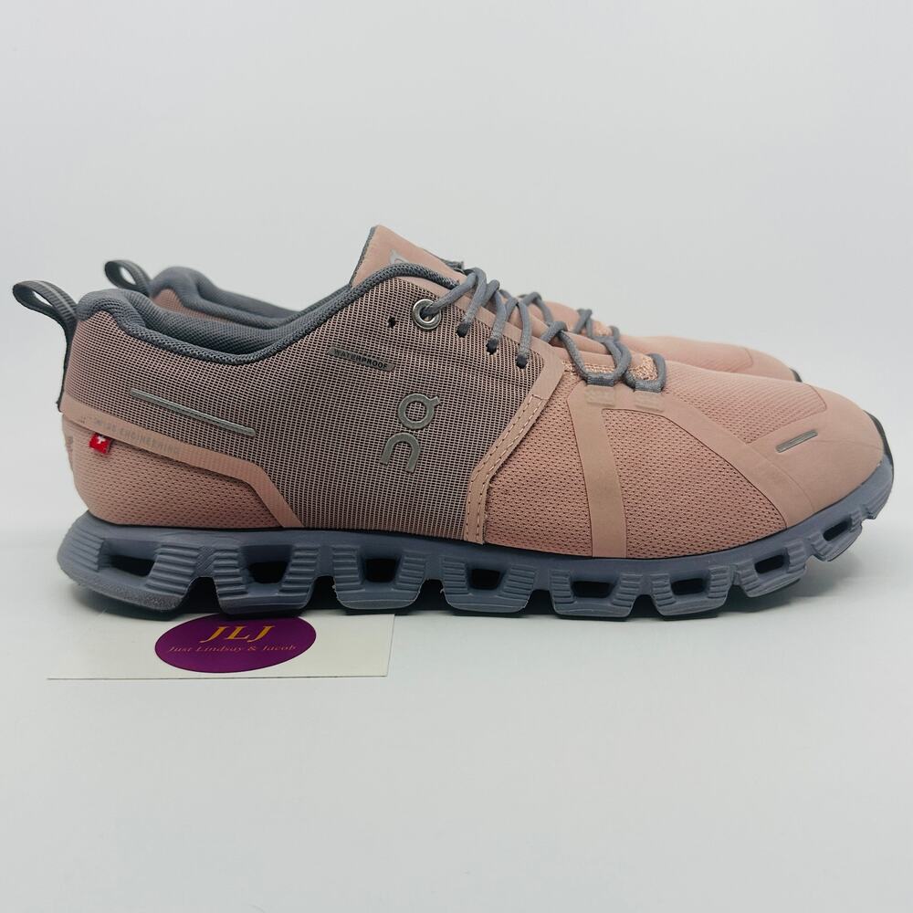 On Cloud 5 Waterproof Athletic Running Shoes Rose|Fossil Women's Size 9
